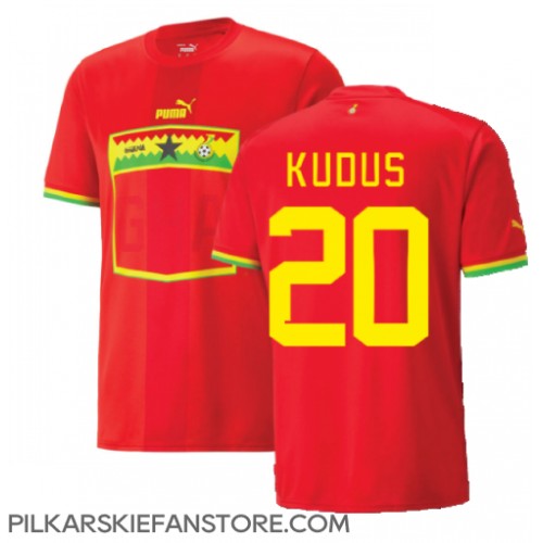 Tanie Strój piłkarski Ghana Mohammed Kudus #20 Koszulka Wyjazdowej MŚ 2022 Krótkie Rękawy